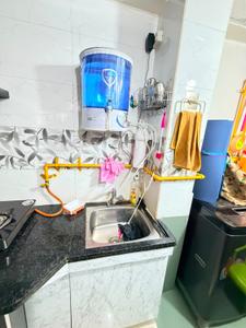 Kitchen Image of 600 Sq.ft 1 BHK Studio for rent in Savvy Studioz, Gota Ahmedabad for Rs. 27000