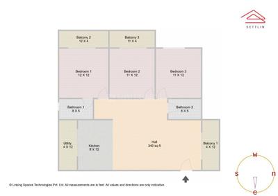 Image of 1460 Sq.ft 3 BHK Apartment / Flat for sale in Devagiri Opal by Devagiri Projects, K R Puram, Bengaluru for Rs. 12400000