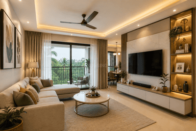 Living Room Image of 1280 Sq.ft 2 BHK Apartment / Flat for sale in KSR Havena, Meenakunte Bengaluru for Rs. 10200000