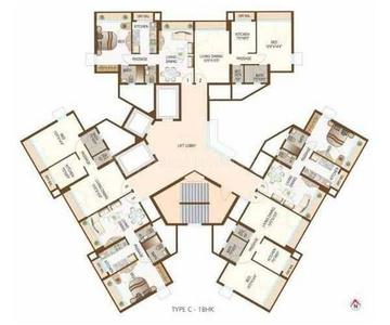 Image of 1090 Sq.ft 2 BHK Apartment / Flat for sale in Dynamix Parkwoods, Thane West, Thane for Rs. 11600000