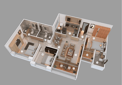 Image of 1634 Sq.ft 3 BHK Apartment / Flat for sale in Anand Nagar, Sinhagad Road, Pune for Rs. 21000000