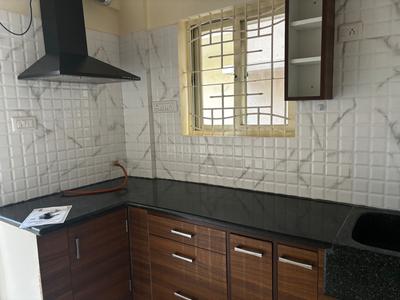 Kitchen Image of 551 Sq.ft 1 BHK Apartment / Flat for rent in Murugeshpalya Bengaluru for Rs. 29000