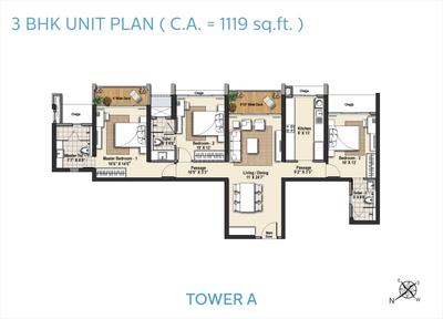 Image of 1119 Sq.ft 3 BHK Apartment / Flat for sale in Raheja Exotica Sorento, Madh, Mumbai for Rs. 35000000