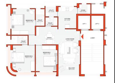 Image of 1890 Sq.ft 3 BHK Apartment / Flat for sale in Shyam Kameshwar Heights, Ambawadi, Ahmedabad for Rs. 15000000