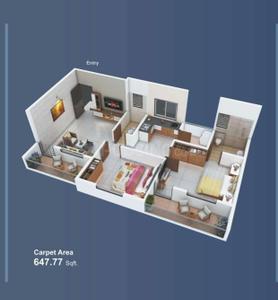 Image of 875 Sq.ft 2 BHK Apartment / Flat for sale in Ashirwad Springs, Moshi, Pune for Rs. 4250000