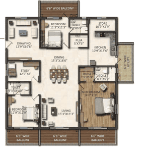 Image of 2075 Sq.ft 3 BHK Apartment / Flat for sale in Vasavi Signature, Hitech City, Hyderabad for Rs. 20000000