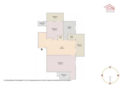 Image of 1500 Sq.ft 2 BHK Apartment / Flat for sale in JP Nagar, Bengaluru for Rs. 13700000