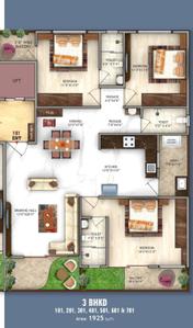 Image of 1925 Sq.ft 3 BHK Apartment / Flat for sale in Narendra Nagar, Nagpur for Rs. 10900000