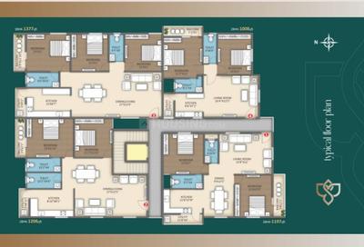 Image of 1377 Sq.ft 3 BHK Apartment / Flat for sale in K R Puram, Bengaluru for Rs. 6600000