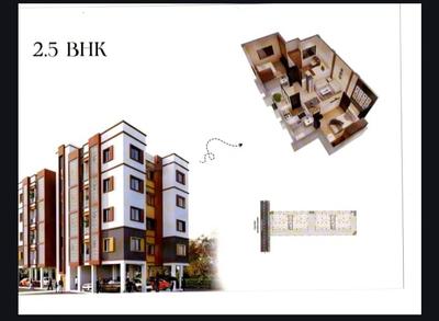 Image of 366 Sq.ft 1 BHK Apartment / Flat for sale in Arbanique City, New Town, Kolkata for Rs. 1050000