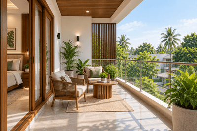 Balcony Image of 2000 Sq.ft 3 BHK Independent House for sale in Koorkenchery Thrissur for Rs. 11800000