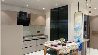 Kitchen Image of 1800 Sq.ft 3 BHK Apartment / Flat for sale in Trinity Sky, Bopal Ahmedabad for Rs. 10000000