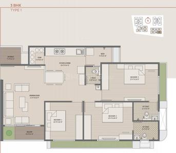 Image of 1845 Sq.ft 3 BHK Apartment / Flat for sale in IMPERIA GRACE, Zundal, Ahmedabad for Rs. 8100000