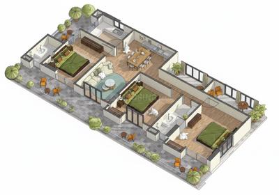 Image of 1406 Sq.ft 3 BHK Apartment / Flat for sale in Naini, Allahabad for Rs. 7522000
