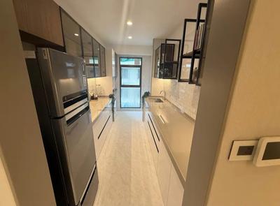 Kitchen Image of 650 Sq.ft 1 BHK Apartment / Flat for rent in Kalpataru Sparkle, Bandra East Mumbai for Rs. 13000