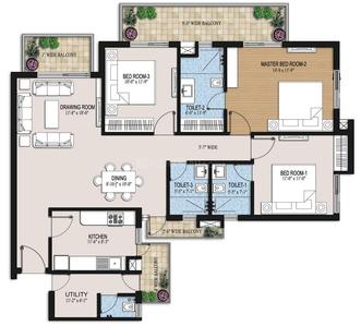 Image of 1320 Sq.ft 2 BHK Apartment / Flat for sale in Ansal Heights, Sector 92, Gurgaon for Rs. 9500000