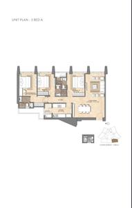 Floor Plan Image of 1400 Sq.ft 3 BHK Apartment / Flat for sale in Lodha Adrina, Lower Parel Mumbai for Rs. 74000000