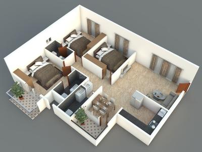 Image of 1243 Sq.ft 3 BHK Apartment / Flat for sale in Vrushabadri Winter Park, Varthur, Bengaluru for Rs. 13000000
