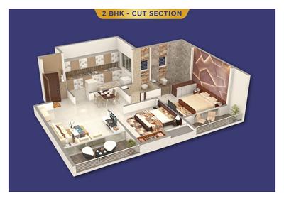 Image of 1045 Sq.ft 2 BHK Apartment / Flat for sale in GD 18 Magnitude, Punawale, Pune for Rs. 8300000