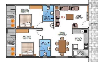 Image of 1300 Sq.ft 3 BHK Apartment / Flat for sale in Banaswadi, Bengaluru for Rs. 15000000