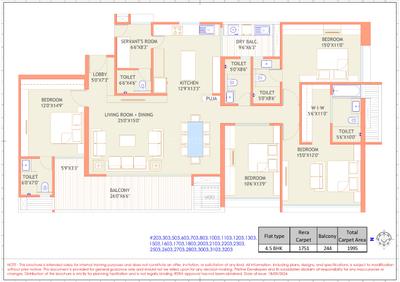 Image of 1785 Sq.ft 3 BHK Apartment / Flat for sale in Pristine The Lords, Pashan, Pune for Rs. 28500000