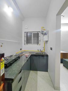 Kitchen Image of 550 Sq.ft 1 BHK Builder Floor for rent in Mahalakshmi Nagar Indore for Rs. 18500