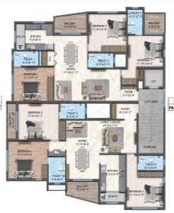 Image of 1715 Sq.ft 3 BHK Apartment / Flat for sale in Arumbakkam, Chennai for Rs. 24000000