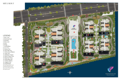 Image of 2180 Sq.ft 3 BHK Apartment / Flat for sale in Namishree Vrindavan, Kondapur, Hyderabad for Rs. 14300000