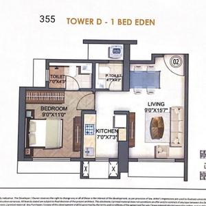 Image of 390 Sq.ft 1 BHK Apartment / Flat for sale in Runwal Codename Enchanted, Thane West, Thane for Rs. 6750000