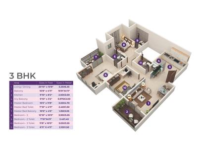 Image of 1116 Sq.ft 2 BHK Apartment / Flat for sale in Akanksha The Camelia, Wakad, Pune for Rs. 6200000