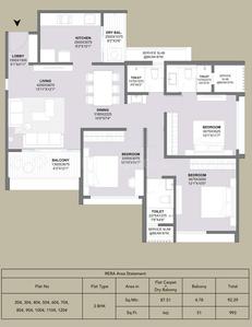 Image of 1290 Sq.ft 3 BHK Apartment / Flat for sale in Sarthak Sahayog, Kothrud, Pune for Rs. 22700000