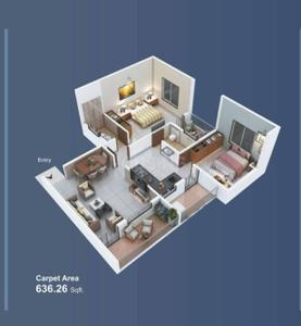 Image of 875 Sq.ft 2 BHK Apartment / Flat for sale in Ashirwad Springs, Moshi, Pune for Rs. 4250000