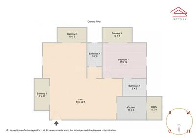 Image of 2556 Sq.ft 4 BHK Apartment / Flat for sale in Cooke Town, Bengaluru for Rs. 41500000