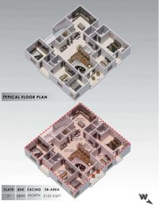 Floor Plan Image of 3300 Sq.ft 4 BHK Builder Floor for sale in Vajarahalli Bengaluru for Rs. 28000000