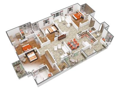 Image of 3640 Sq.ft 4 BHK Apartment / Flat for sale in Adani Water Lily, Vaishno Devi Circle, Ahmedabad for Rs. 32500000