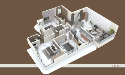 Floor Plan Image of 745 Sq.ft 2 BHK Apartment / Flat for sale in Ramas I C Maitri Menorah, Borivali West Mumbai for Rs. 23500000