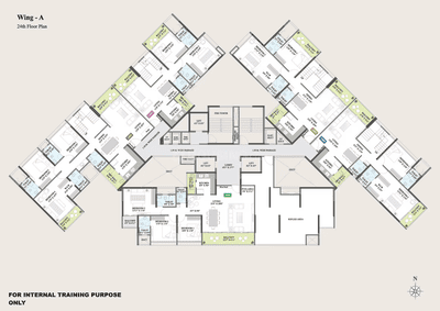 Image of 1545 Sq.ft 3 BHK Apartment / Flat for sale in Osian Almanova Phase 1, Mundhwa, Pune for Rs. 16700000