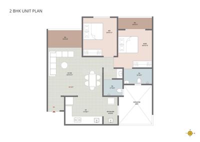 Image of 826 Sq.ft 2 BHK Apartment / Flat for sale in Kesar High Street, Moshi, Pune for Rs. 7000000