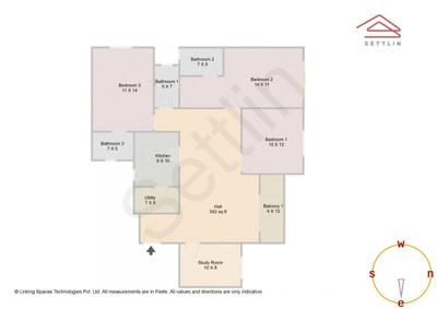 Image of 1708 Sq.ft 3.5 BHK Apartment / Flat for sale in Rayasandra, Bengaluru for Rs. 18900000