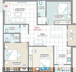 Image of 1640 Sq.ft 3 BHK Apartment / Flat for sale in Shankarpally, Hyderabad for Rs. 7378360