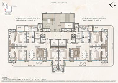 Image of 2720 Sq.ft 3.5 BHK Apartment / Flat for sale in KS One O 8, PR7 Airport Road, Zirakpur for Rs. 22700000