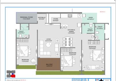 Image of 2430 Sq.ft 3 BHK Apartment / Flat for sale in Kudasan, Gandhinagar for Rs. 9700000