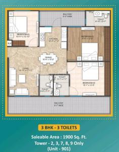 Image of 1500 Sq.ft 4 BHK Apartment / Flat for sale in Emarald Aanandam Residency, Sector 89, Faridabad for Rs. 16500000