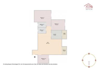 Image of 1430 Sq.ft 2.5 BHK Apartment / Flat for sale in Goyal Orchid Salisbury by Goyal &amp; co | Hariyana Group, Agrahara Layout, Bengaluru for Rs. 15600000