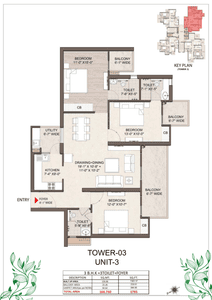 Image of 1795 Sq.ft 3 BHK Apartment / Flat for sale in Raj Nagar Extension, Ghaziabad for Rs. 13265050