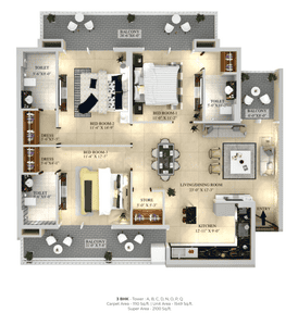 Image of 2000 Sq.ft 3 BHK Apartment / Flat for sale in Green Lotus Utsav, Gmada Aerocity, Mohali for Rs. 20500000