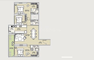 Image of 2375 Sq.ft 3 BHK Apartment / Flat for sale in Kodihalli, Bengaluru for Rs. 68500000