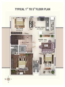 Image of 1650 Sq.ft 3 BHK Apartment / Flat for sale in Gurumauli apartment, Manish Nagar, Nagpur for Rs. 6800000