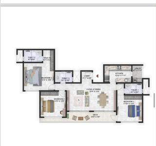 Image of 1855 Sq.ft 3 BHK Apartment / Flat for sale in Prestige Park Grove, Whitefield, Bengaluru for Rs. 29000000