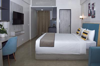 Bedroom Image of 450 Sq.ft 1 RK Studio for rent in Urban Suites, Jagatpura Jaipur for Rs. 22000